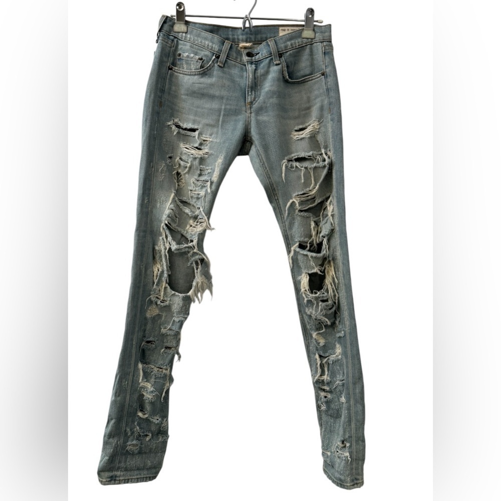 Rag & Bone The Dre Distressed Boyfriend Jeans Thrasher Wash Size 25